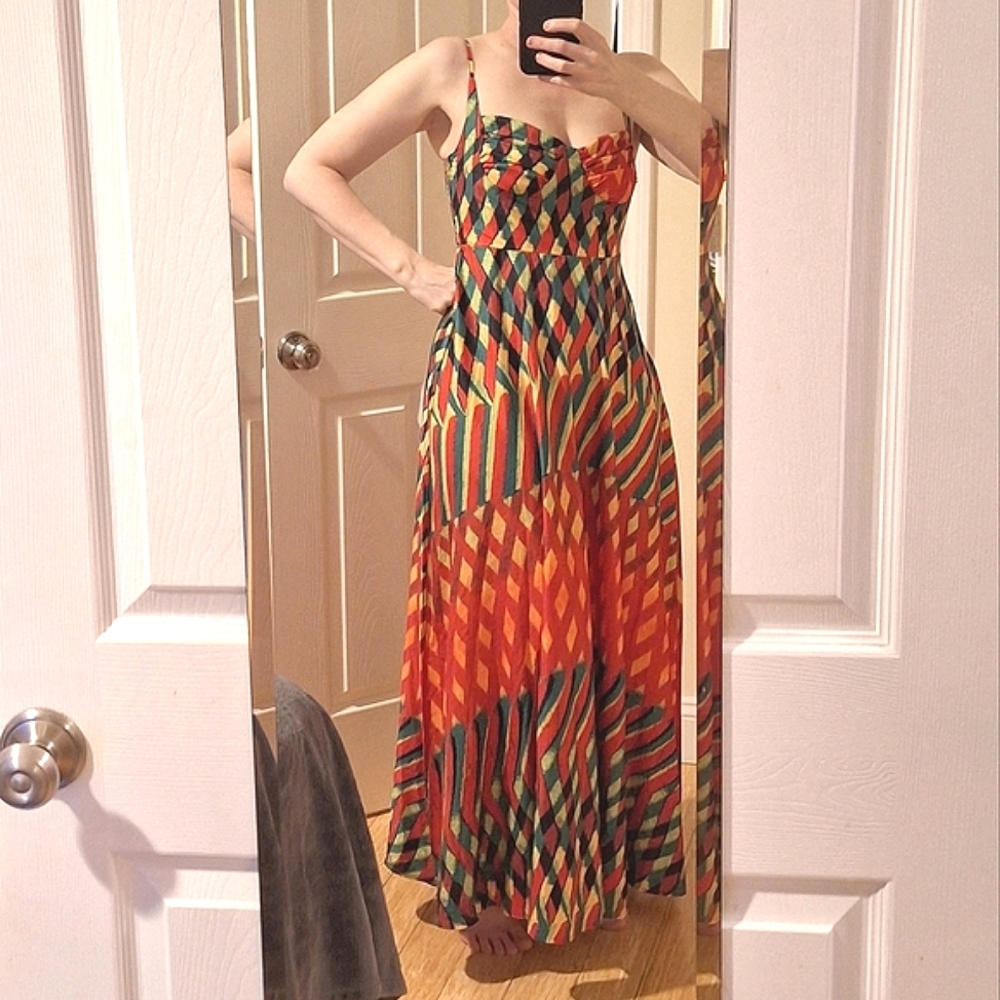 LikeMyChoice® | Elegant Personalized Painted Print A-Line Maxi Dress